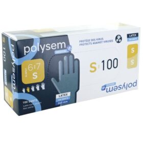 Gants d'examen latex non poudrés non stériles Polysem - Small – 6/7