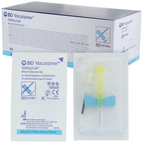 BD Vacutainer Safety Lok - 23G - Bleu - 0,6 x 19 mm - Tubulure 18 cm / à l'unité