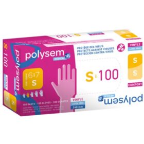 Gants d'examen vinyle  non poudrés non stériles Small 6/7