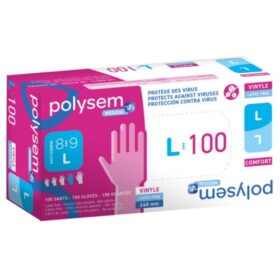 Gants d'examen vinyle  non poudrés non stériles Large 8/9