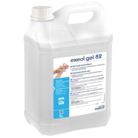 Gel hydroalcoolique Exeol Gel 82 Flacon 5 L + pompe vissée