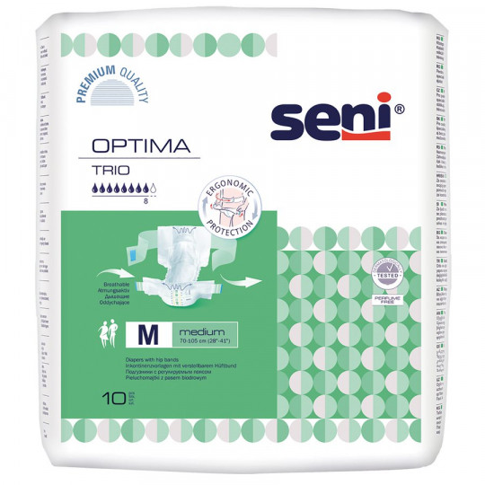SENI OPTIMA TRIO 8 GOUTTES MEDIUM / 10 CARTON DE 6