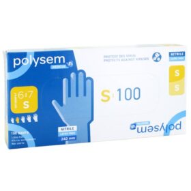 Gants nitrile non poudrés non stériles Polysem - Small - 6/7 CARTON DE 10