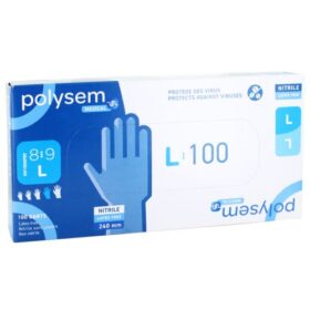 Gants nitrile non poudrés non stériles Polysem - Large - 8/9