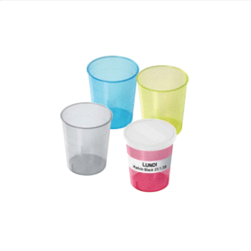 GOBELETS GRADUES DE 30 ML AVEC COUVERCLES X90